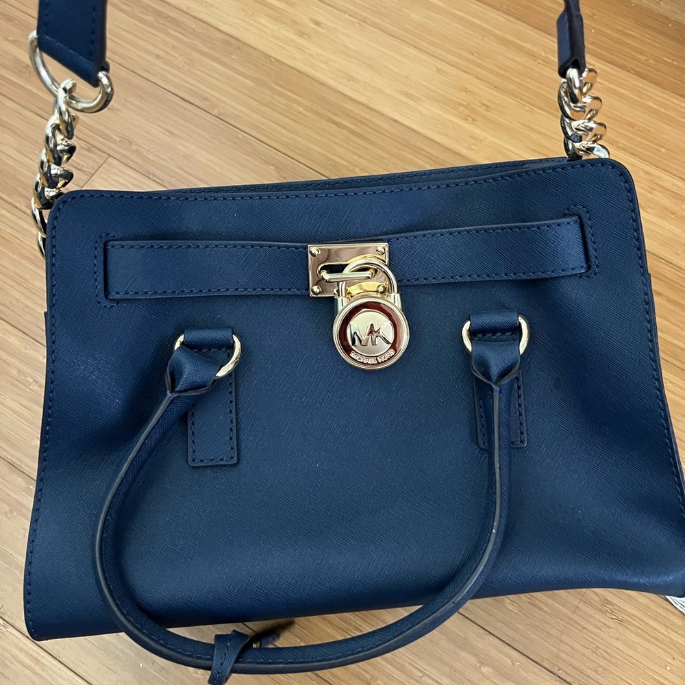 Michael Kors Purse Navy Gold
